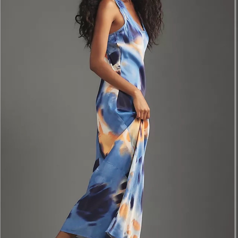 Anthropologie abstract maxi dress gown
